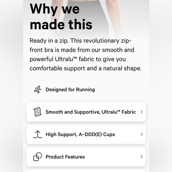 Lululemon Enlite Front-Zip Bra 36DD - Picture 4 of 12